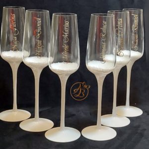 Set 6 pahare cristal, elegante, pentru miri si nasi