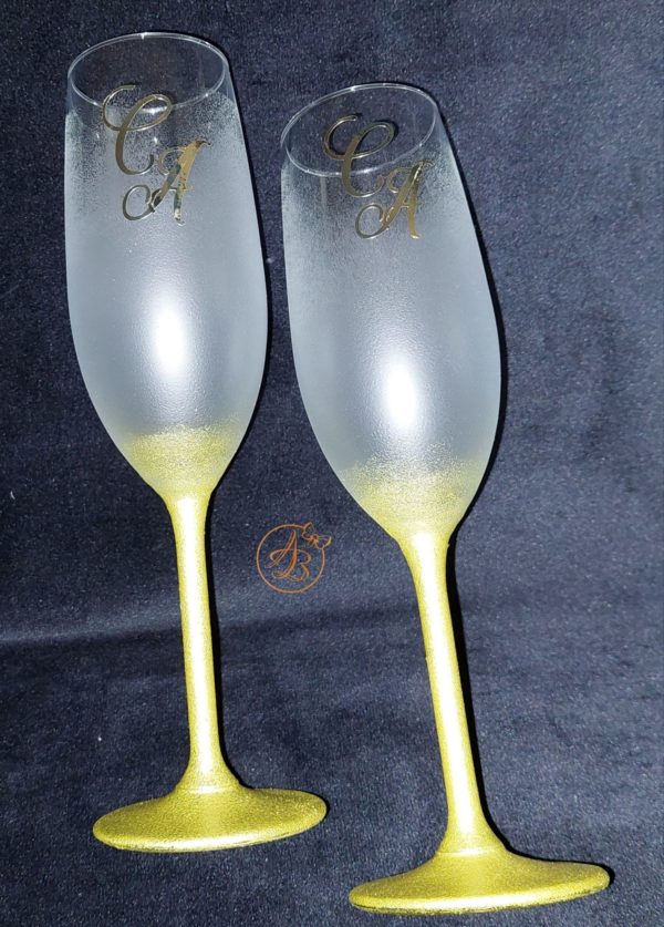 Pahare elegante cu talpa aurie - imagine 6