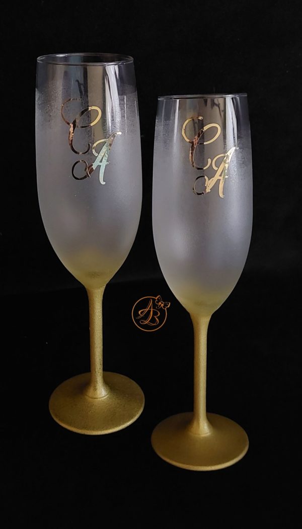 Pahare elegante cu talpa aurie - imagine 9