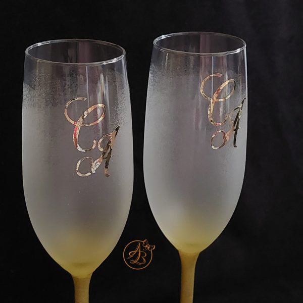 Pahare elegante cu talpa aurie - imagine 3