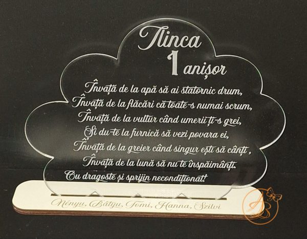 Decor trofeu norisor gravat pentru zi de nastere - imagine 2