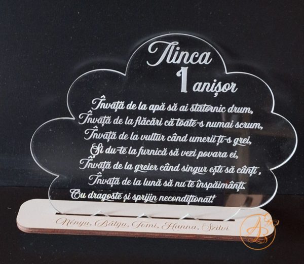 Decor trofeu norisor gravat pentru zi de nastere