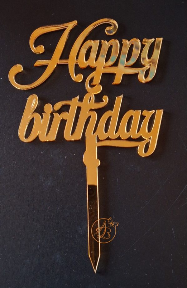 Topper oglinda aurie Happy birthday - imagine 5