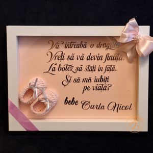 Rama pentru cerere nasi de botez fetita