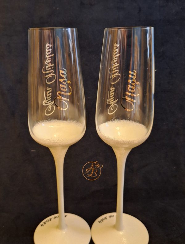 Set 6 pahare cristal, elegante, pentru miri si nasi - imagine 9