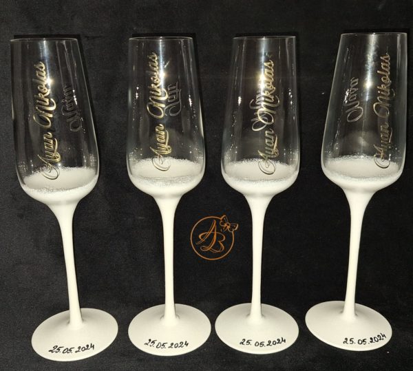 Set 6 pahare cristal, elegante, pentru miri si nasi - imagine 14
