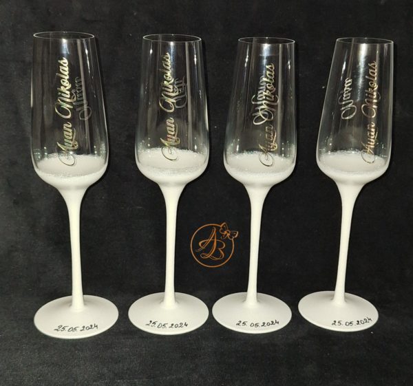 Set 6 pahare cristal, elegante, pentru miri si nasi - imagine 10