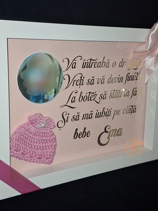 Rama cu poza pentru cerere nasi de botez - imagine 2