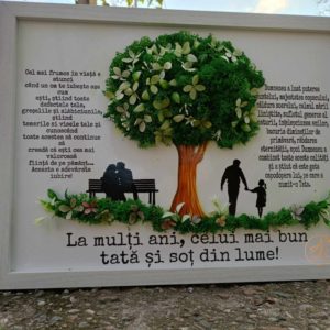 Tablou cu licheni, decorat pentru tata