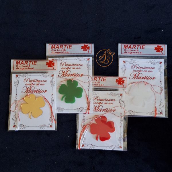 Martisor plexiglas colorat trifoi