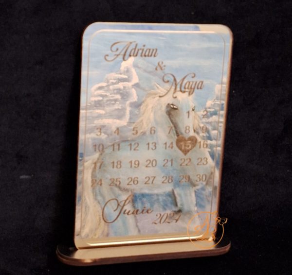 Save the date tip calendar, din oglinda aurie - imagine 3