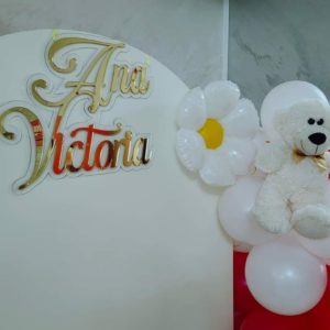 Nume din plexiglas transparent si oglinda aurie pentru panou foto