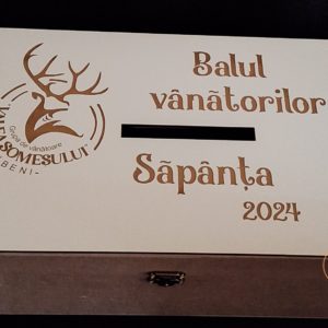 Cutie natur cu fanta si placa gravata