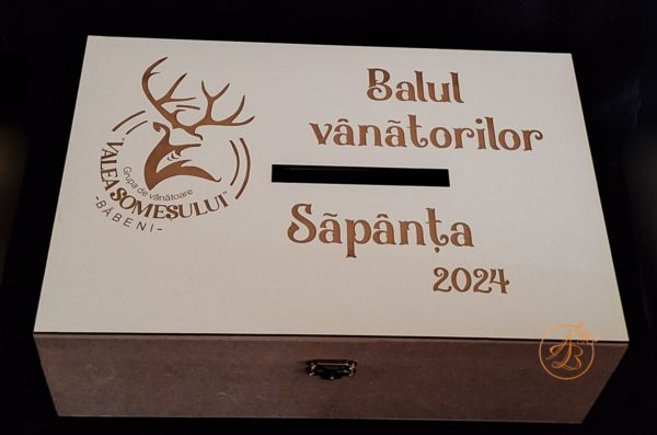 Cutie natur cu fanta si placa gravata