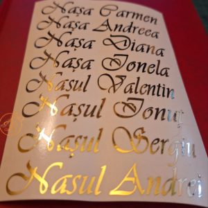 Stickere verticale cu nume pentru pahare