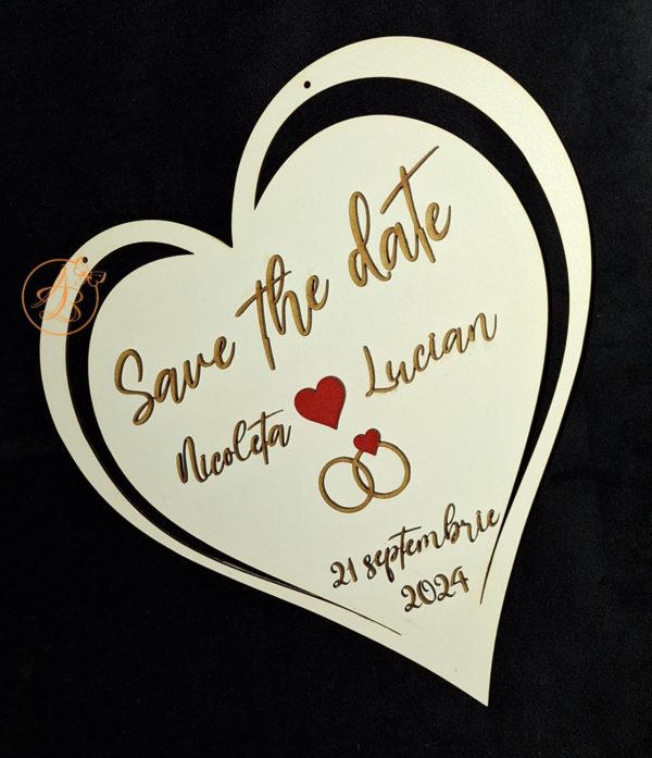 Save the date inima, cu text decupat - imagine 2