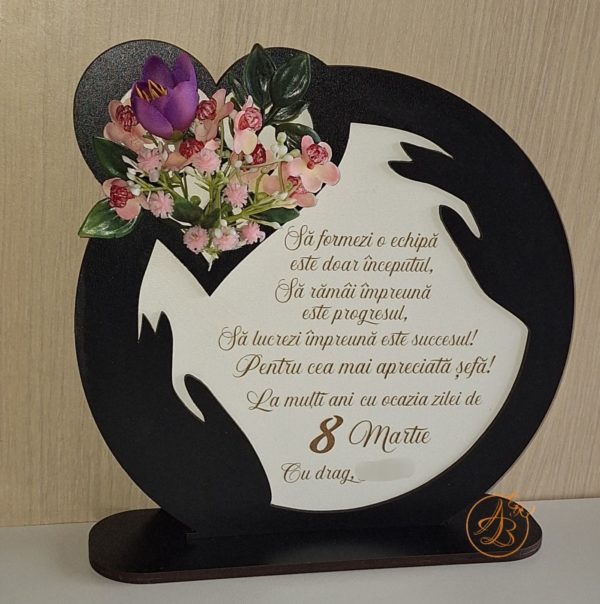 Decor gravat, cu maini si flori sau poza - imagine 2