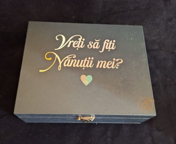 Cutie cu poza, flori si placa plexiglass, pentru nasi - imagine 4