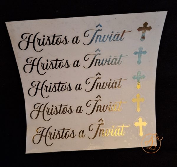 Stickere Paste Hristos a Inviat cu cruciulita - imagine 2