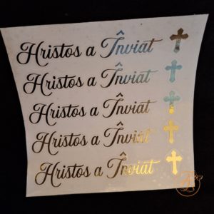 Stickere Paste Hristos a Inviat cu cruciulita