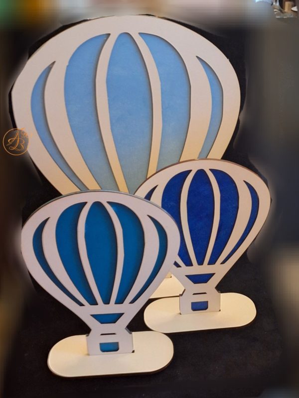 Decor balon aer cald, set de 3 bucati