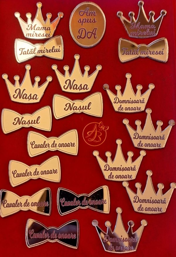 Insigne din oglinda argintie 4cm - imagine 5