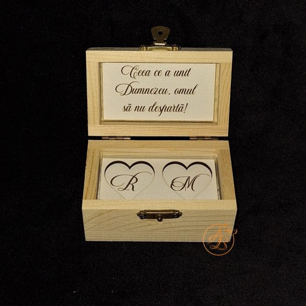 Cutiuta verighete cu nume decupat - imagine 2