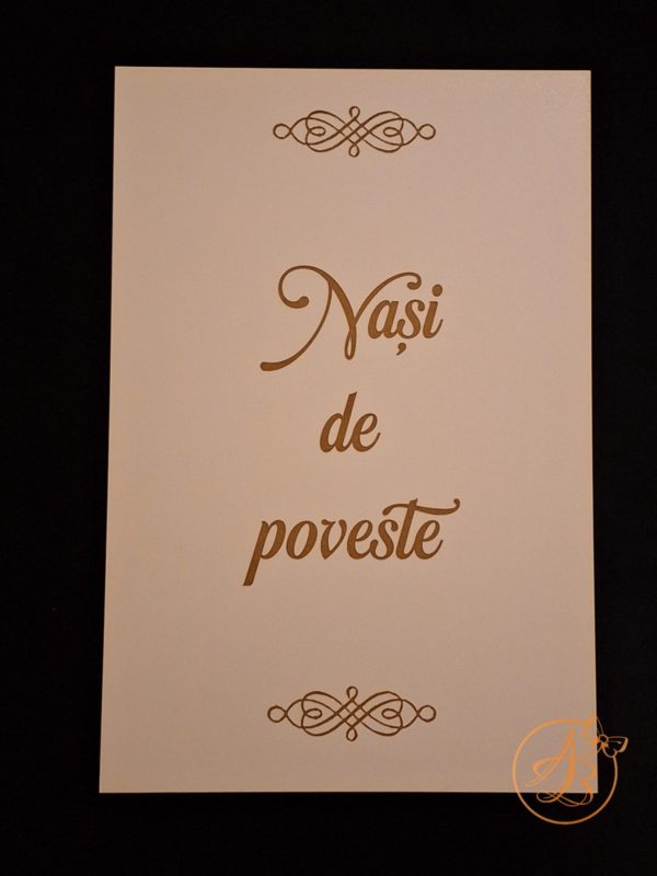 Cutie natur cu placa gravata si doua pahare - imagine 14