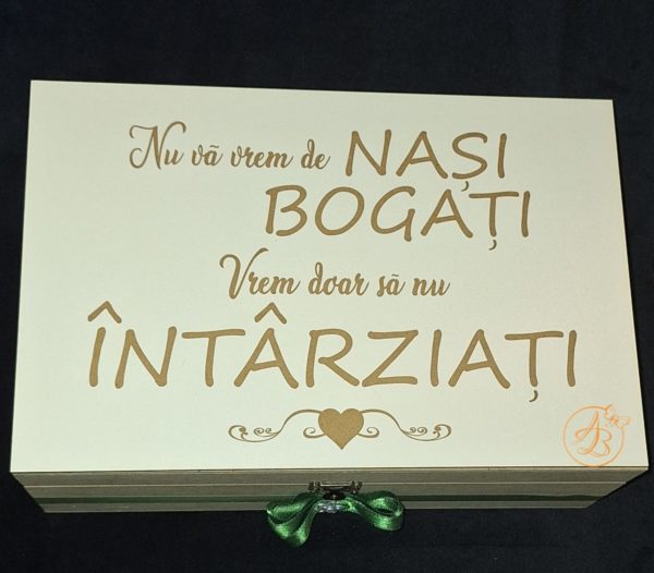Cutie natur cu placa gravata si doua pahare - imagine 18