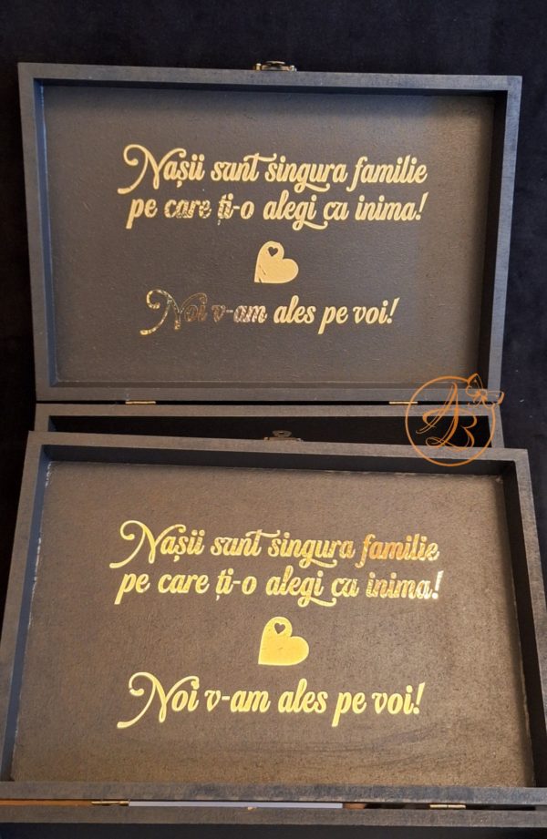 Cutie pentru nasi decorata cu text auriu - imagine 30