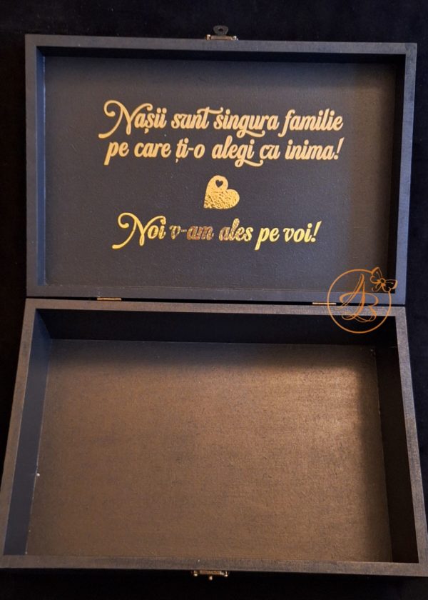 Cutie pentru nasi decorata cu text auriu - imagine 27
