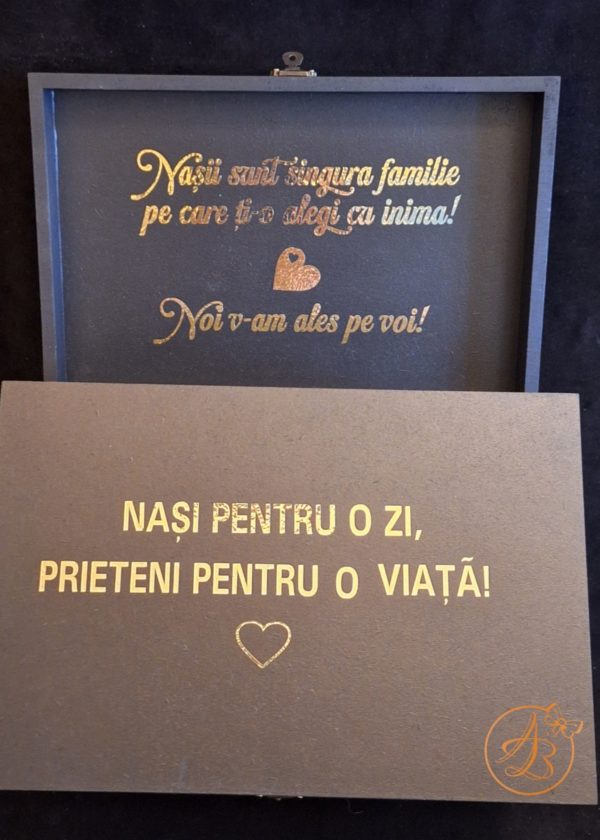 Cutie pentru nasi decorata cu text auriu - imagine 31