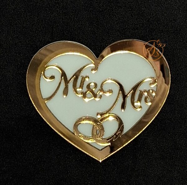Cutie verighete Mr & Mrs inima cu capac oglinda - imagine 12