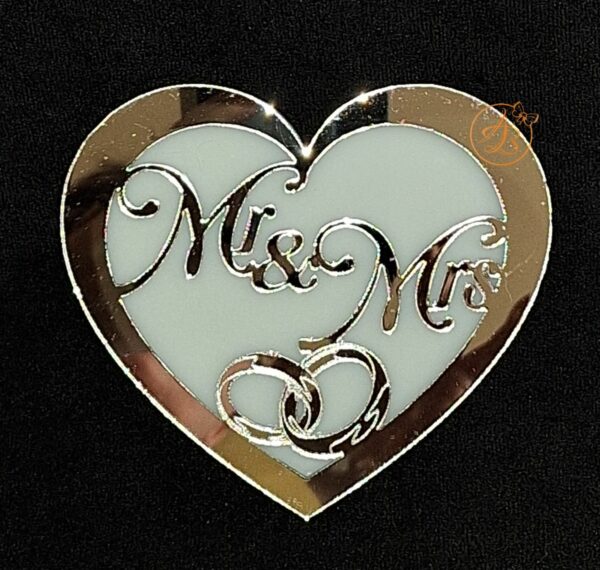 Cutie verighete Mr & Mrs inima cu capac oglinda - imagine 16