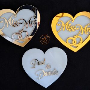 Cutie verighete cu numele din oglinda