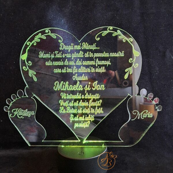Trofeu botez, cu picioruse pentru nasi - imagine 12