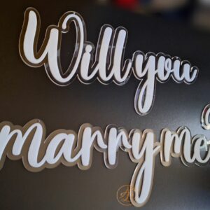 Panou dublat plexiglass Will you marry me?
