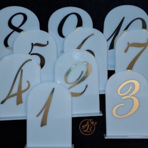 Numere mese plexiglass alb