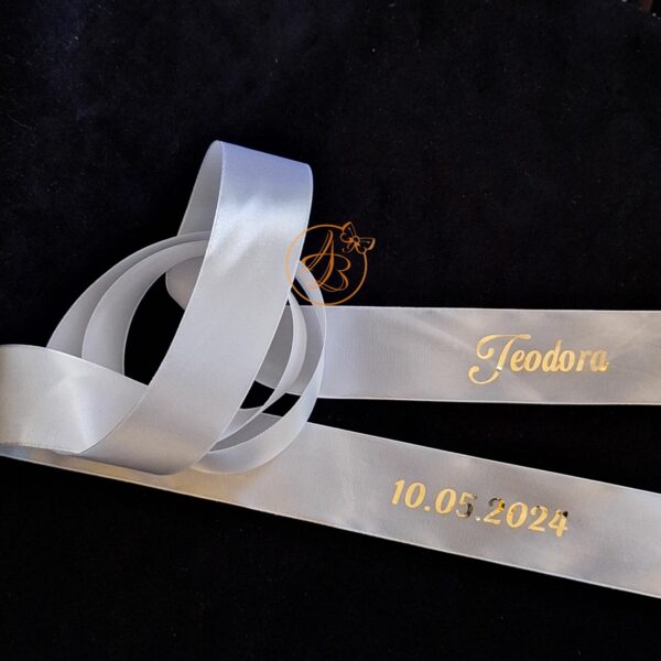Panglica 1,5m pentru botez - imagine 2