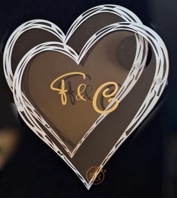 Placa plexiglass inimioara cu sticker, pentru decor masina sau photo corner - imagine 3