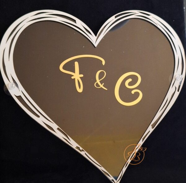 Placa plexiglass inimioara cu sticker, pentru decor masina sau photo corner - imagine 2