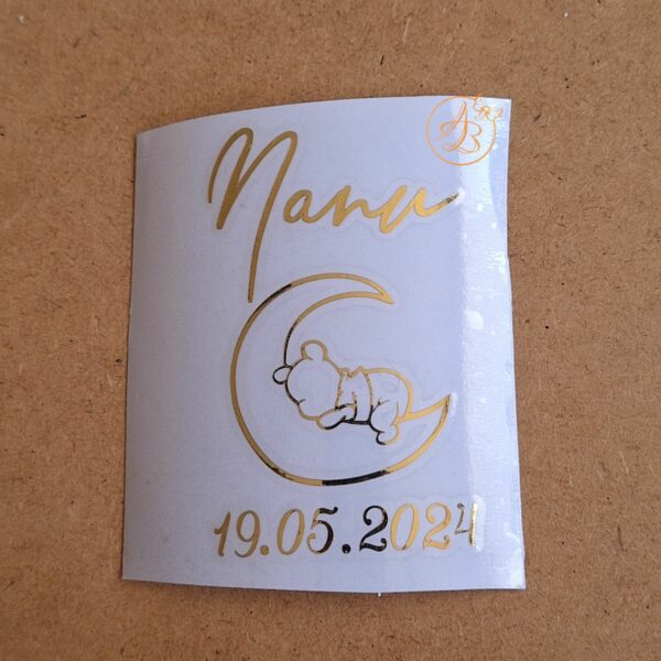 Stickere pahare botez cu ursulet pe luna - imagine 4