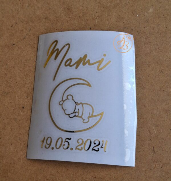 Stickere pahare botez cu ursulet pe luna - imagine 6