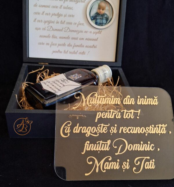 Cadou personalizat pentru nasii de botez cu poza bebe - imagine 5