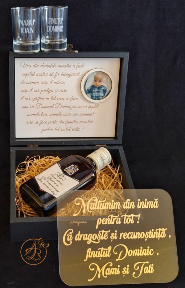 Cadou personalizat pentru nasii de botez cu poza bebe - imagine 6