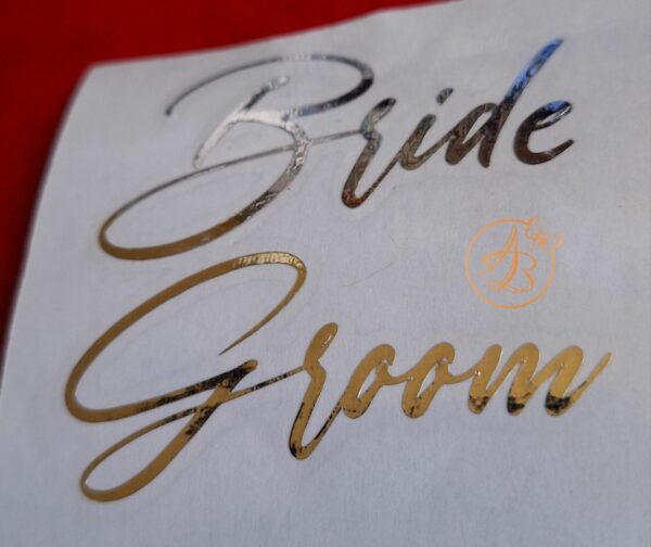 Stickere simple pentru pahare Bride Groom - imagine 4