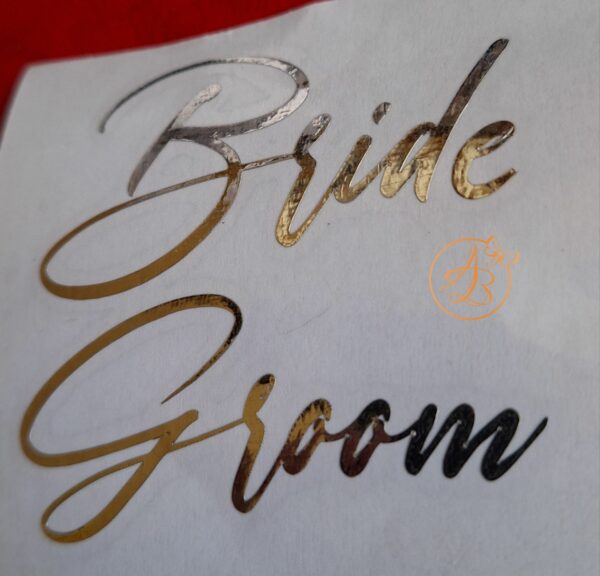 Stickere simple pentru pahare Bride Groom - imagine 2