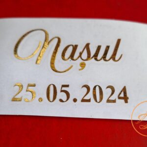 Stickere pentru pahare cu 1 nume si cu data nuntii