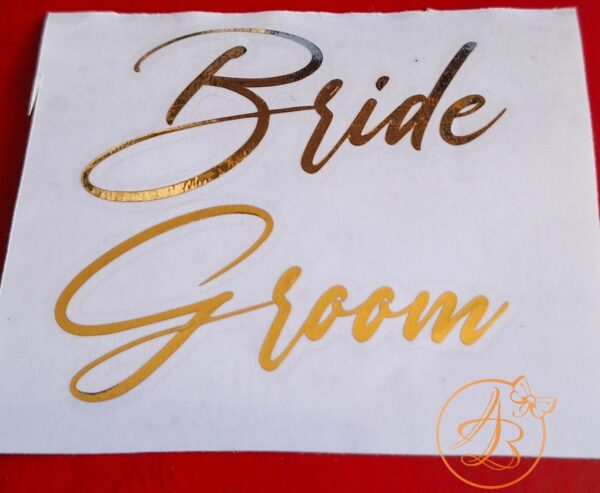 Stickere simple pentru pahare Bride Groom - imagine 5