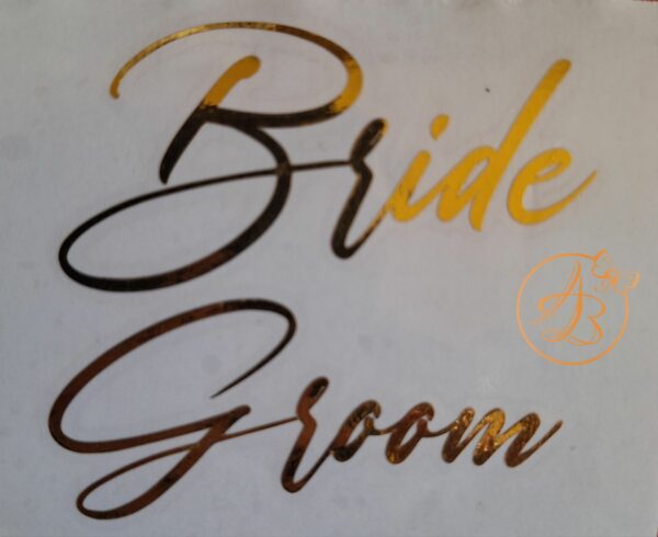 Stickere simple pentru pahare Bride Groom - imagine 6